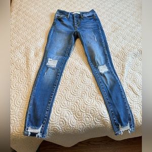 Kancan distressed button fly Jean